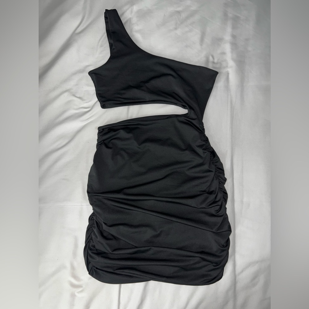 Black One Shoulder Mini Dress
